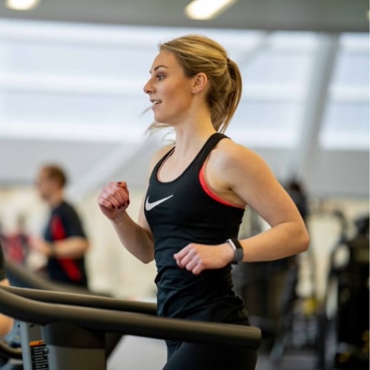 Become a member - Oriam, Edinburgh, Woman running on Treadmill - Gym and Fitness