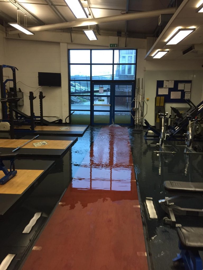 Oriam Strength and Conditioning Gym Flood